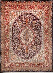 Tappeto Kashamr Zirkhaki Persia Medaglione Blu Rosso 290x394 Cm