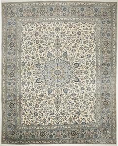 Tappeto Kashan Persia Medaglione Avorio Blu 292x360 Cm