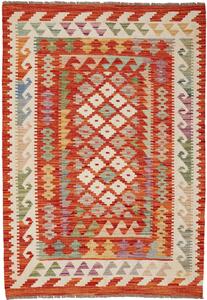 Tappeto Kilim Afghanistan Geometrico Arancio Avorio 100x147 Cm