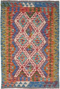 Tappeto Kilim Afghanistan Astratto Multicolore Vivace 103x147 Cm