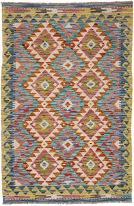 Tappeto Kilim Afghanistan Geometrico Multicolore Pastello 100x152 Cm