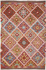 Tappeto Kilim Afghanistan Geometrico Multicolore Vivace 102x152 Cm