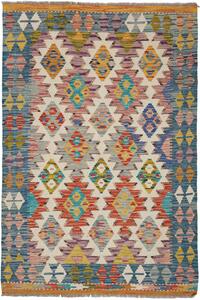 Tappeto Kilim Afghanistan Geometrico Multicolore Crema 105x159 Cm