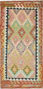 Tappeto Kilim Afghanistan Geometrico Multicolore Pastello 98x204 Cm