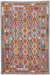 Tappeto Kilim Afghanistan Geometrico Blu Multicolore 103x154 Cm