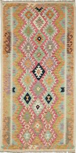Tappeto Kilim Afghanistan Geometrico Multicolore Pastello 101x200 Cm