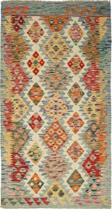 Tappeto Kilim Afghanistan Astratto Variopinto Su Chiaro 102x189 Cm