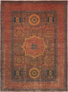Tappeto Mamlouk Pakistan Geometrico Terracotta Oro 215x293 Cm