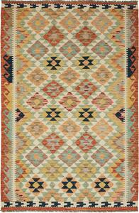 Tappeto Kilim Afghanistan Geometrico Variopinto Crema 119x177 Cm