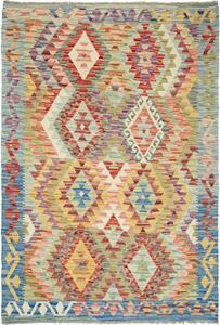 Tappeto Kilim Afghanistan Geometrico Multicolore Vivace 125x182 Cm