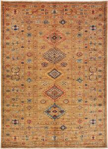 Tappeto Kazak Fine Pakistan Astratto Ocra Blu 149x205 Cm