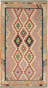 Tappeto Kilim Afghanistan Geometrico Multicolore Pastello 124x193 Cm