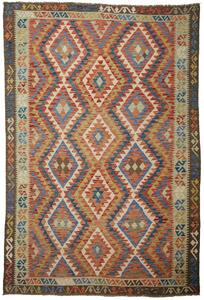 Tappeto Kilim Afghanistan Astratto Terracotta Blu 175x258 Cm