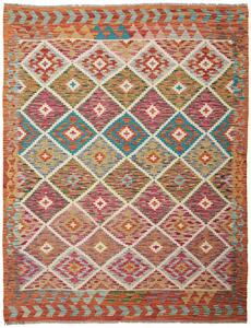 Tappeto Kilim Afghanistan Geometrico Multicolore Etnico 149x194 Cm