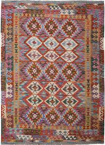 Tappeto Kilim Afghanistan Geometrico Multicolore Vibrante 157x207 Cm