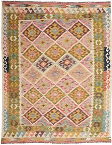 Tappeto Kilim Afghanistan Astratto Multicolore Pastello 155x200 Cm