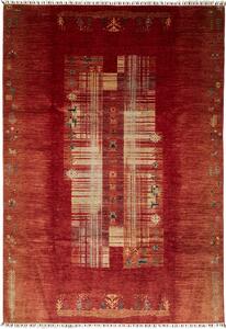 Tappeto Siva Pakistan Geometrico Rosso Terracotta Beige 207x300 Cm