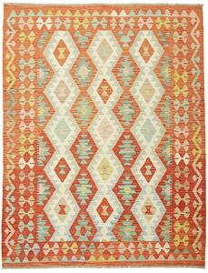 Tappeto Kilim Afghanistan Geometrico Terracotta Azzurro 152x198 Cm