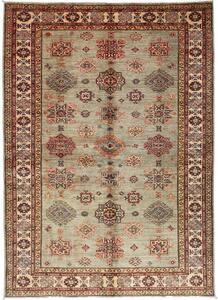 Tappeto Kazak Fine Pakistan Astratto Verde Salvia Bordeaux 172x240 Cm