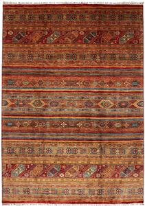 Tappeto Samarkand Pakistan Geometrico Terracotta Blu 214x294 Cm