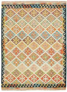 Tappeto Kilim Afghanistan Geometrico Multicolore Blu 146x202 Cm