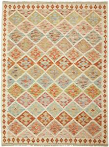 Tappeto Kilim Afghanistan Geometrico Multicolore Beige 150x198 Cm