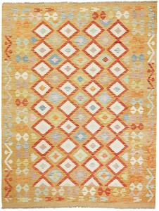 Tappeto Kilim Afghanistan Geometrico Ocra Terracotta 150x199 Cm