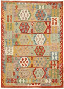Tappeto Kilim Afghanistan Geometrico Multicolore Vivace 148x201 Cm
