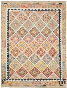Tappeto Kilim Afghanistan Astratto Multicolore Pastello 148x215 Cm