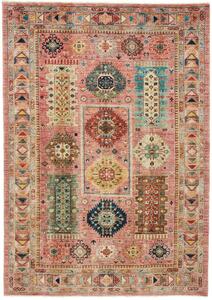 Tappeto Tribal Pakistan Geometrico Rosa Policromo 171x242 Cm