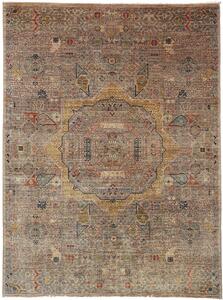 Tappeto Mamlouk Pakistan Geometrico Beige Grigio Ocra 151x203 Cm