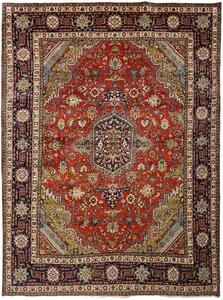 Tappeto Tabriz Persia Medaglione Rosso Blu 250x340 Cm