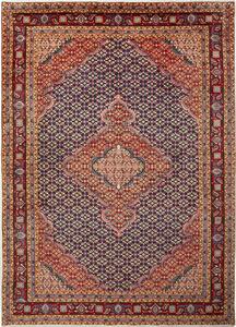 Tappeto Ardabil Persia Medaglione Indaco Rosso 195x275 Cm