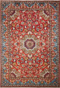 Tappeto Nadjafabad Persia Medaglione Rosso Azzurro 260x384 Cm