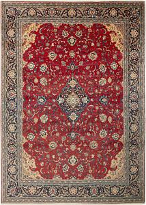 Tappeto Sarough Persia Medaglione Rosso Blu 250x350 Cm