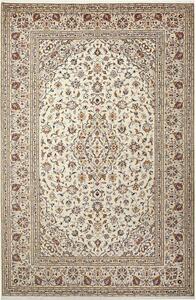 Tappeto Kashan Persia Medaglione Crema Rosso 202x305 Cm