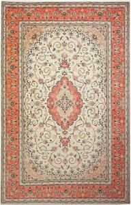Tappeto Kashan Persia Medaglione Crema Corallo 192x300 Cm