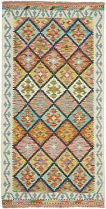 Tappeto Kilim Afghanistan Astratto Policromo Vivace 99x200 Cm