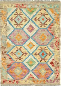 Tappeto Kilim Afghanistan Geometrico Multicolore Beige 104x145 Cm