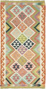 Tappeto Kilim Afghanistan Geometrico Multicolore Vivace 100x192 Cm