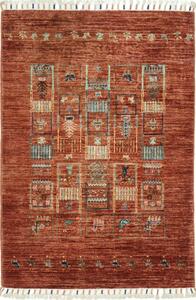 Tappeto Siva Pakistan Astratto Ruggine Azzurro 80x118 Cm