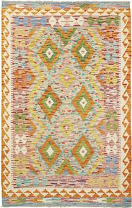 Tappeto Kilim Afghanistan Geometrico Multicolore Vivace 106x168 Cm