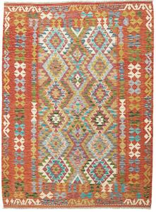 Tappeto Kilim Afghanistan Geometrico Terracotta Multicolore 153x208 Cm