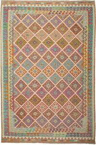 Tappeto Kilim Afghanistan Geometrico Multicolor Vivace 200x298 Cm