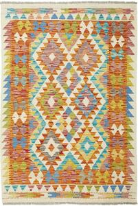 Tappeto Kilim Afghanistan Geometrico Multicolore Vivace 101x149 Cm