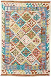 Tappeto Kilim Afghanistan Geometrico Multicolore Panna 100x150 Cm