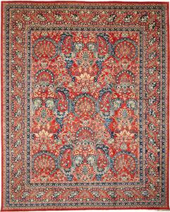 Tappeto Aryana Fine Pakistan Astratto Rosso Blu 275x347 Cm