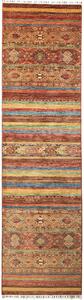 Tappeto Samarkand Pakistan Astratto Terracotta Blu 80x294 Cm