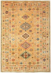 Tappeto Kazak Fine Pakistan Geometrico Ocra Arancio 147x214 Cm