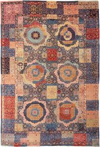 Tappeto Mamlouk Pakistan Geometrico Blu Rosso 200x299 Cm